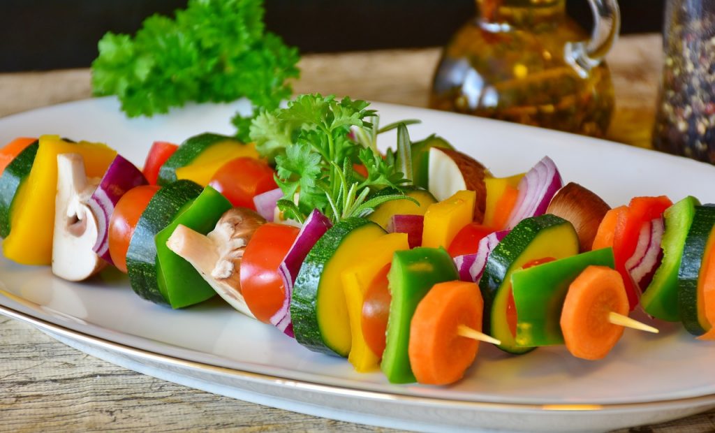 vegetable skewer, vegetables, grilled vegetables